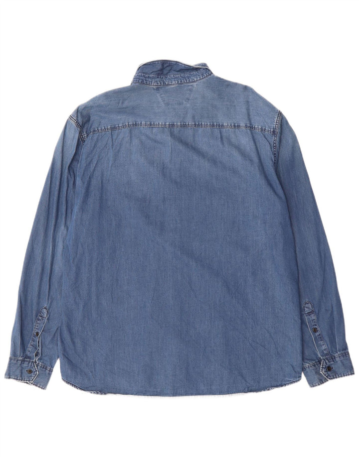 CALVIN KLEIN JEANS Denimskjorte til mænd XL Blå Bomuld