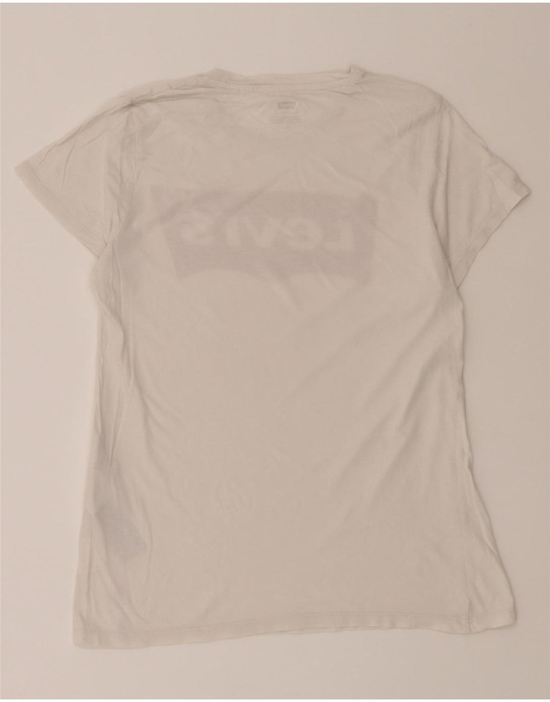 LEVI'S Womens Graphic T-Shirt Top UK 10 Small White Cotton Vintage Levi's and Second-Hand Levi's from Messina Hembry 