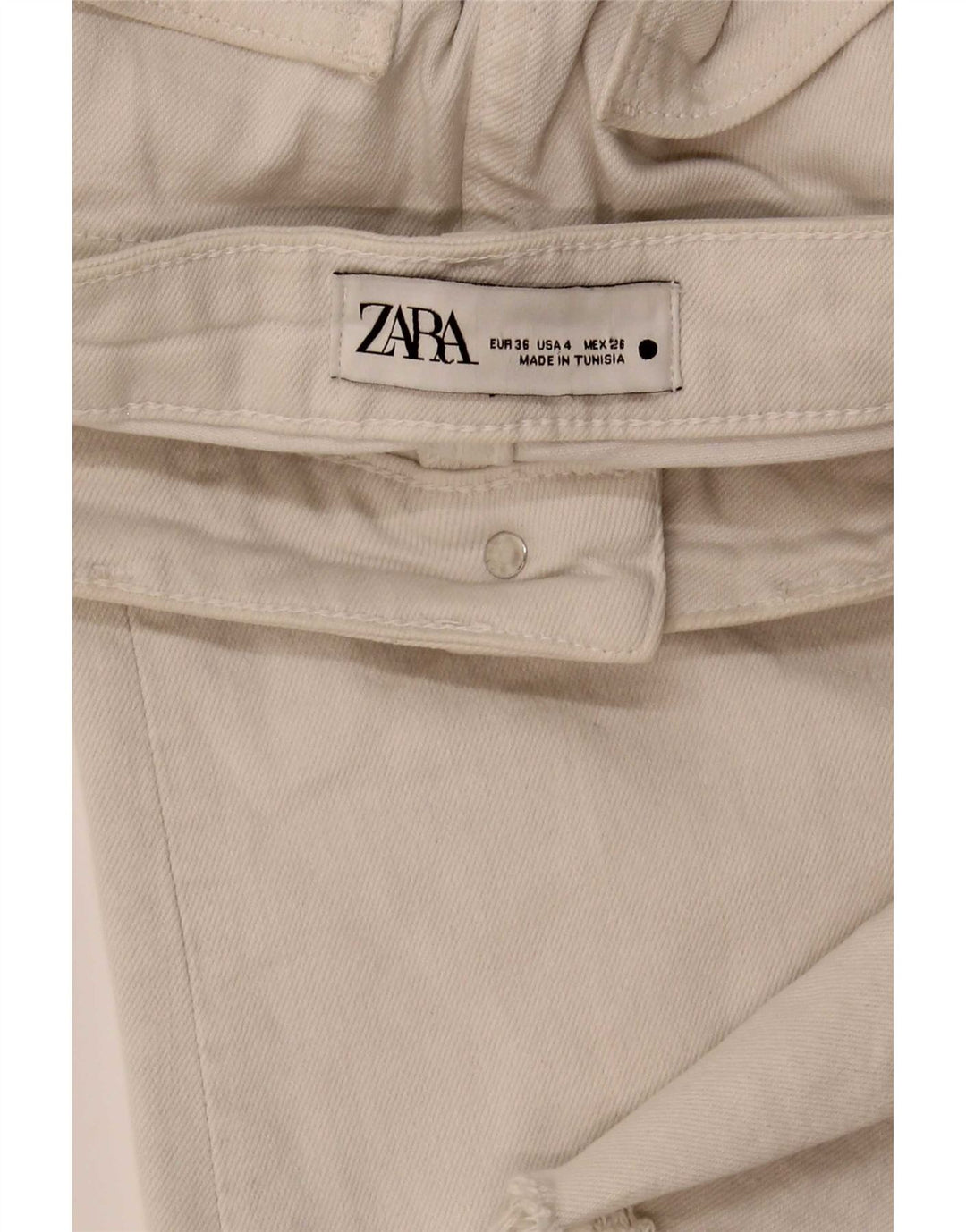 Zara Dame Bootcut Jeans EU 36 XS W26 L28 Off White