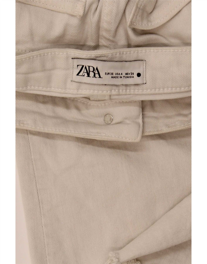 Zara Dame Bootcut Jeans EU 36 XS W26 L28 Off White