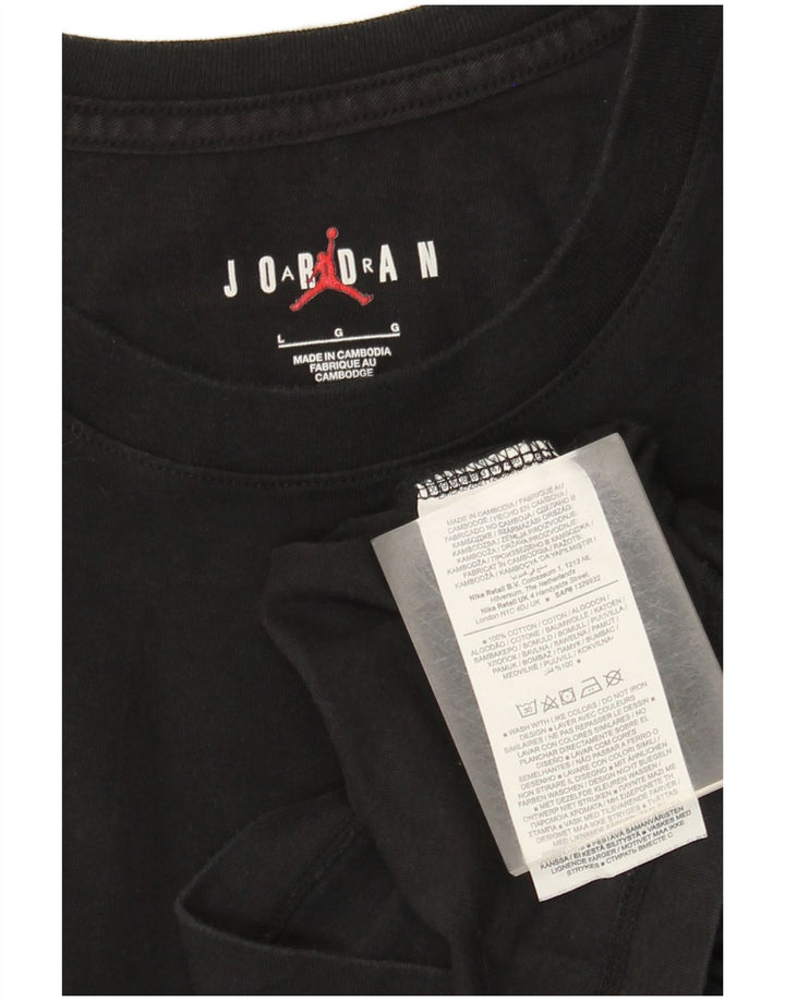 Jordan Herre grafisk T-shirt Top Stor sort bomuld