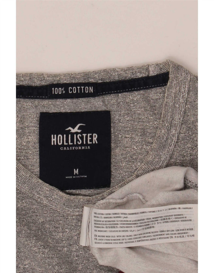 Hollister Herre grafisk T-shirt Top mellemgrå bomuld