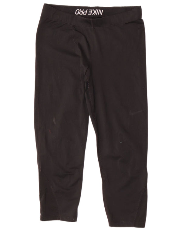 Nike Dame Capri Leggings UK 12 Medium Sort Polyester