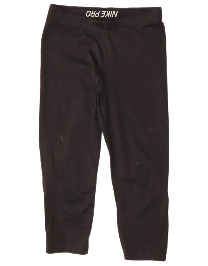 Nike Dame Capri Leggings UK 12 Medium Sort Polyester