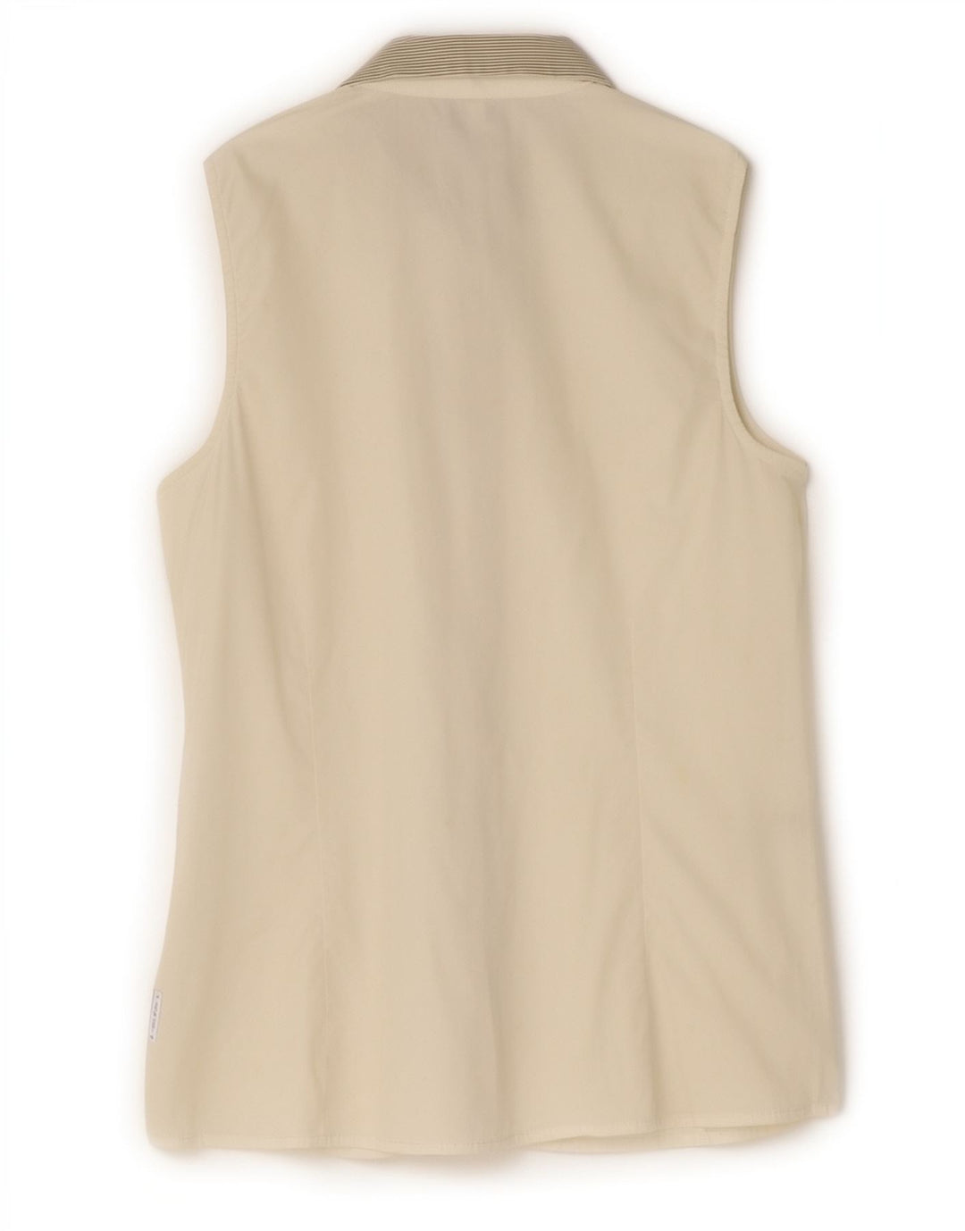 Armani Jeans Dame ærmeløs skjortebluse EU 42 Mellem hvid stribet