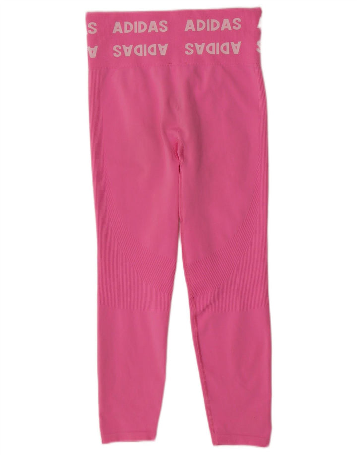 ADIDAS Grafiske Leggings til kvinder UK 12/14 Medium Pink Polyester