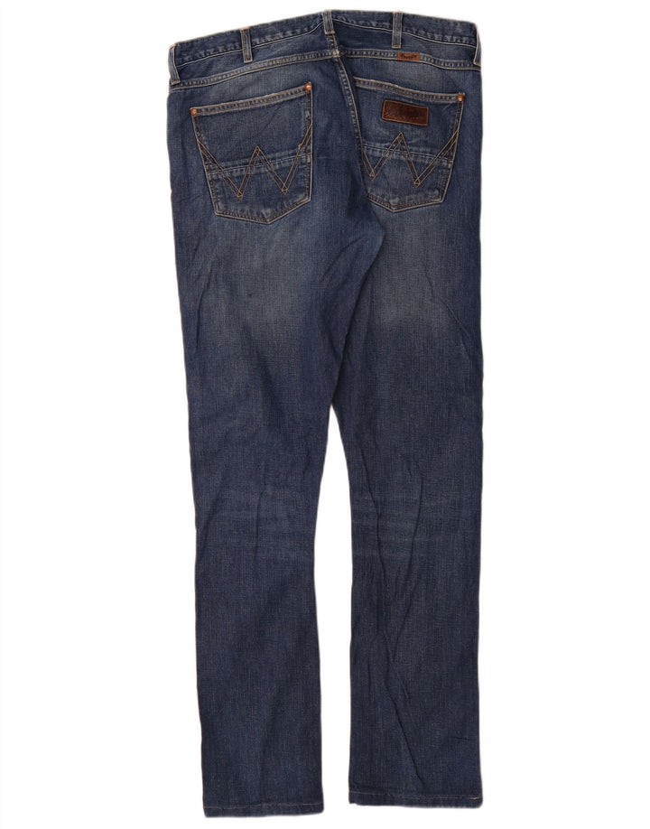 Wrangler Herre 4 RRB Slim Jeans W34 L34 Blå Bomuld