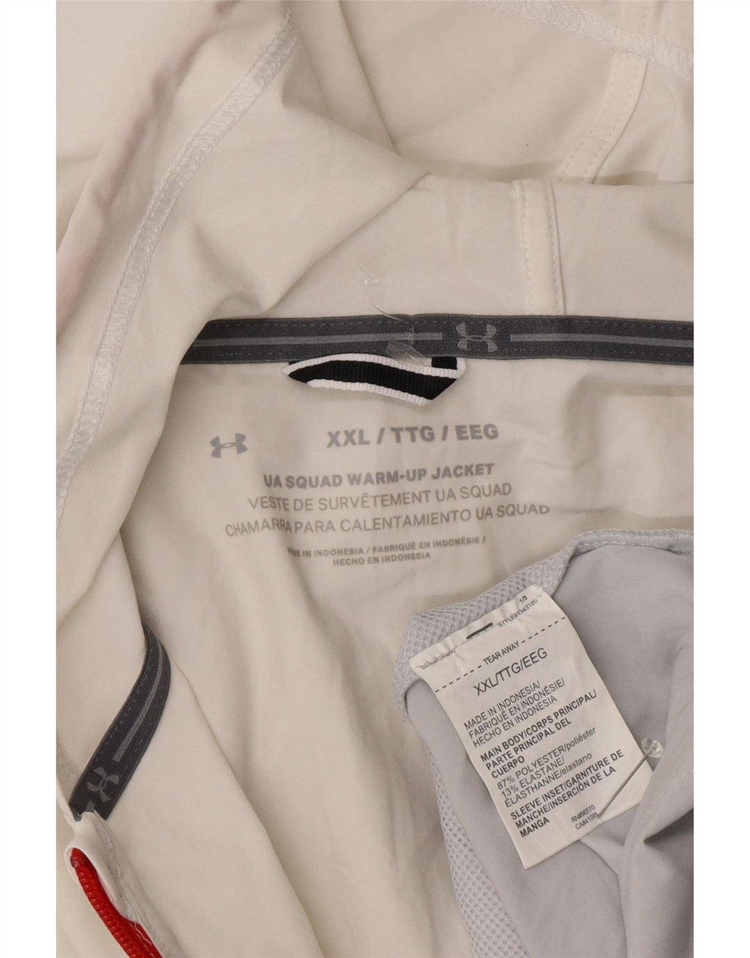 Under Armour Regnjakke med hætte til mænd UK 44 2XL Hvid Colourblock Polyester