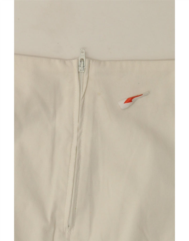 Benetton Dame A-Line Nederdel IT 42 Medium W28 Hvid Bomuld