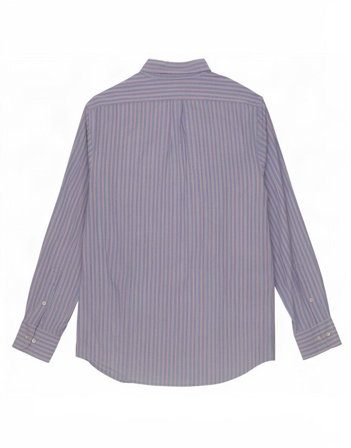 Chaps Herre Classic Fit skjorte størrelse 16 1/2 Stor blå stribet bomuld
