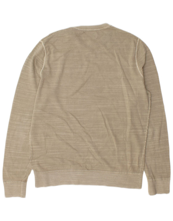 Superdry Sweatshirt til mænd, stor beige stribet bomuld