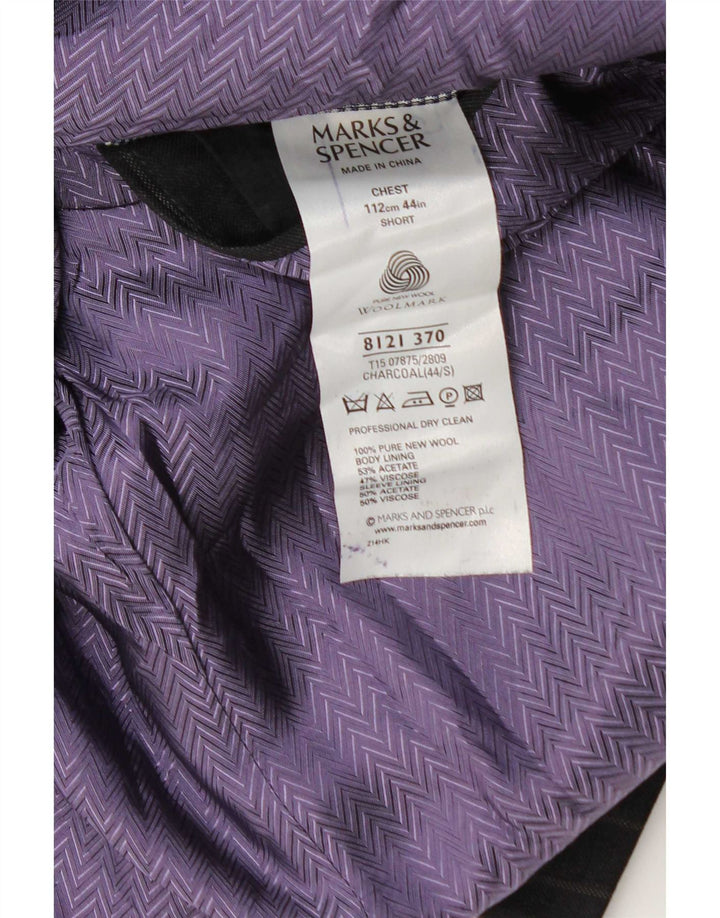 Marks & Spencer Herre 2-knaps blazerjakke UK 44 XL Grå nålestribet uld