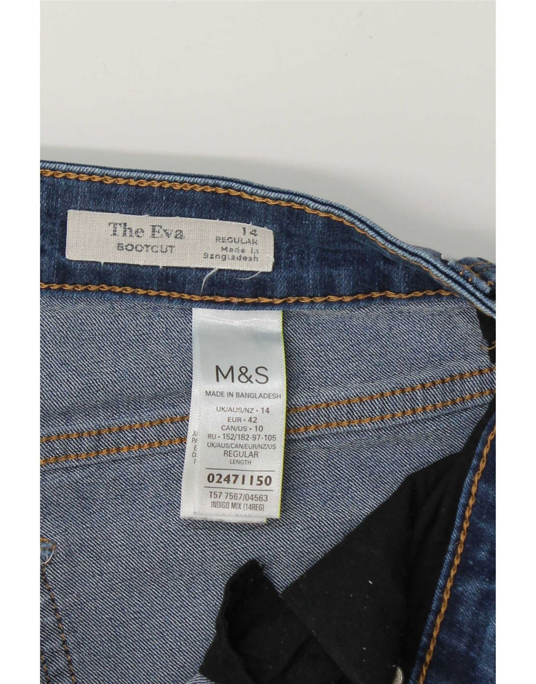 Marks & Spencer Dame The Eva Bootcut Jeans UK 14 Large W32 L27 Blue