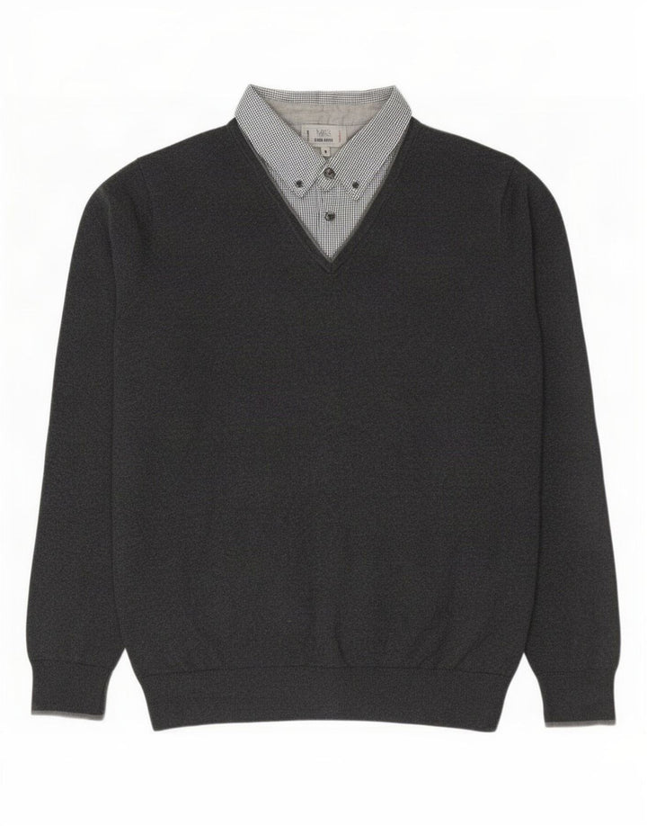 Marks & Spencer Herre Regular Fit Polo Neck sweater Medium Grå