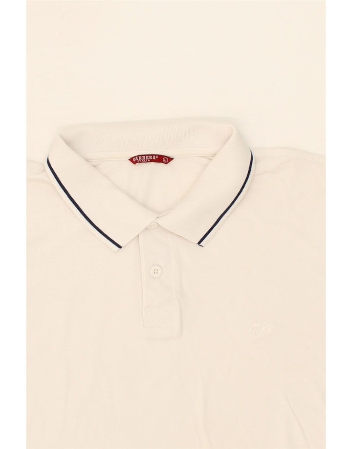 CARRERA Mens Polo Shirt Large White Cotton Vintage Carrera and Second-Hand Carrera from Messina Hembry 
