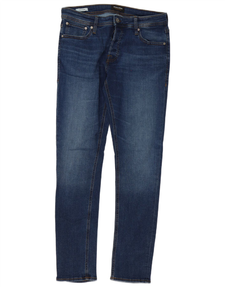 Jack & Jones Herre GLENN Slim Jeans W33 L32 Blå Bomuld