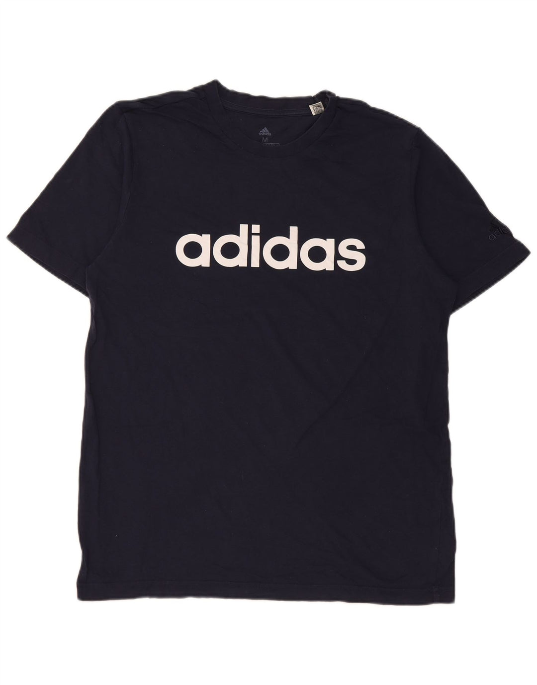 Adidas Herre grafisk T-shirt Top Medium Marineblå Bomuld