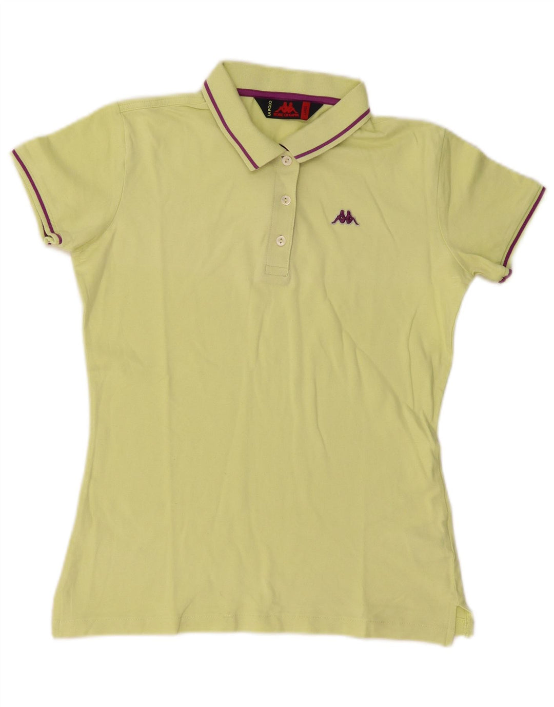 KAPPA Dame Polo Shirt UK 14 Stor Gul Bomuld