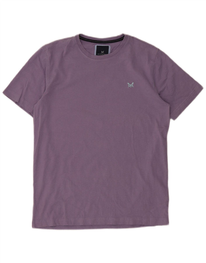 CREW CLOTHING Herre T-Shirt Top Medium Lilla Bomuld