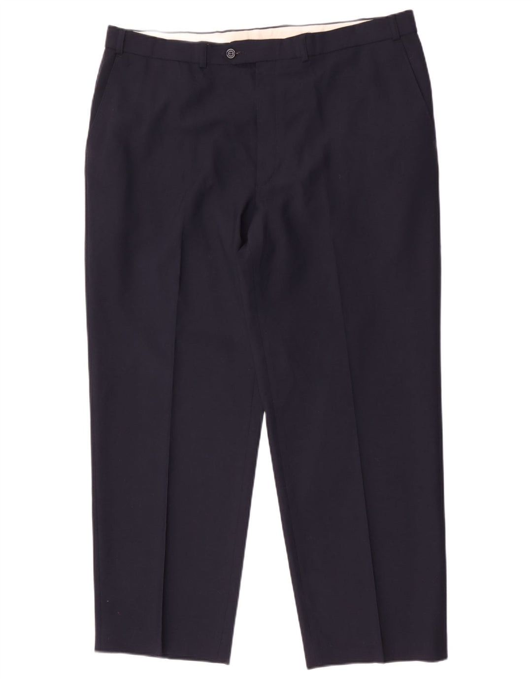 Marks & Spencer Herre tilspidsede jakkesætsbukser W40 L29 Marineblå polyester