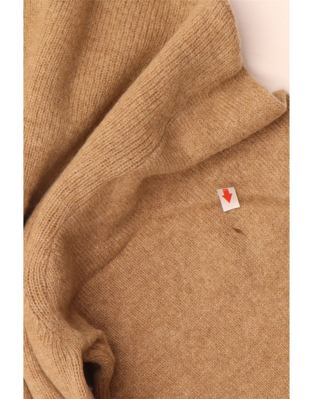 Vintage Herre V-hals sweater IT 48 Medium Beige Uld