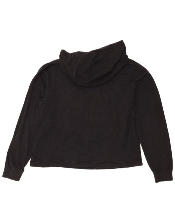 Nike Grafisk Oversized Hoodie Jumper til kvinder UK 6 XS Sort Bomuld