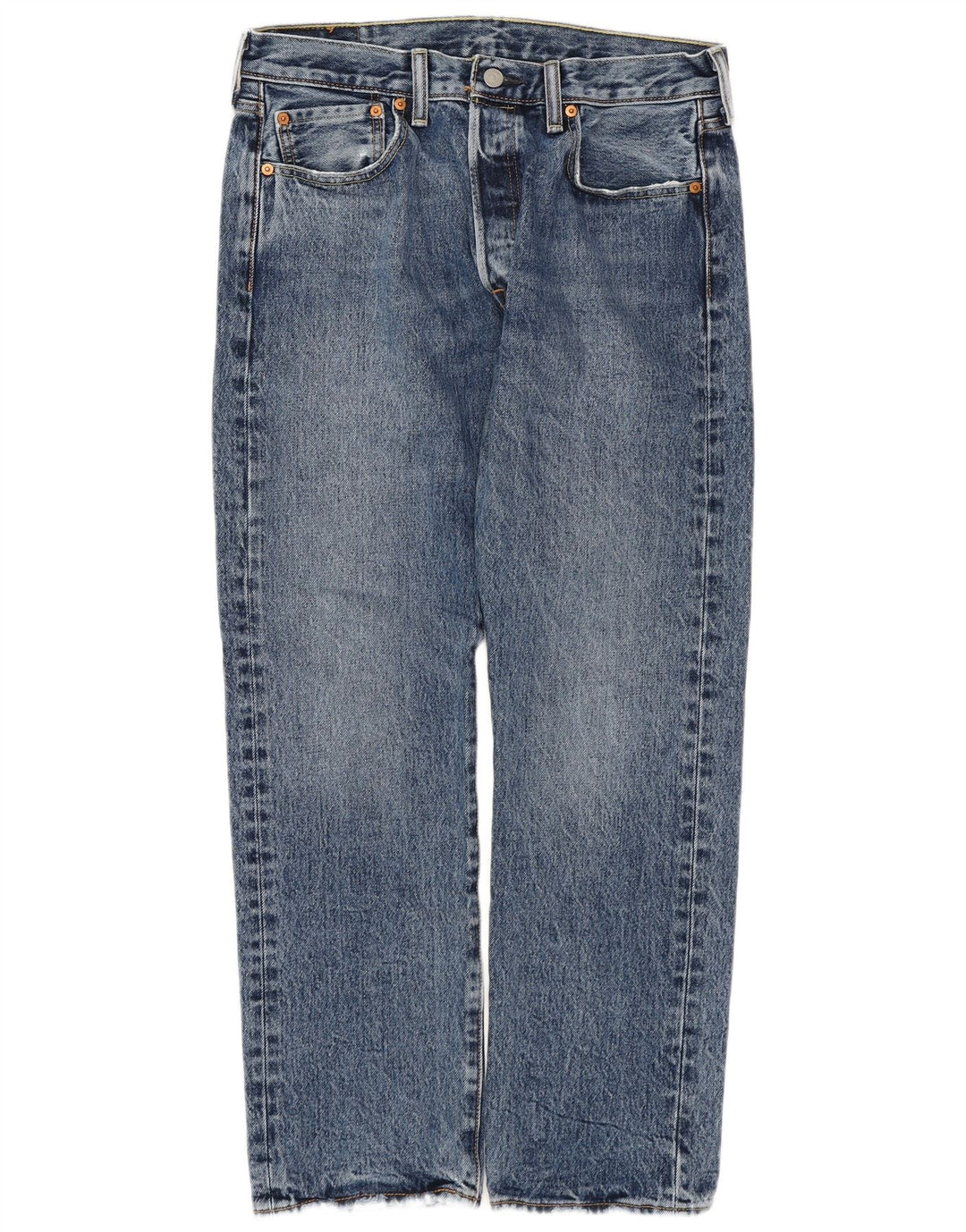 LEVI'S Herre 501 Straight Jeans W33 L30 Blå Bomuld