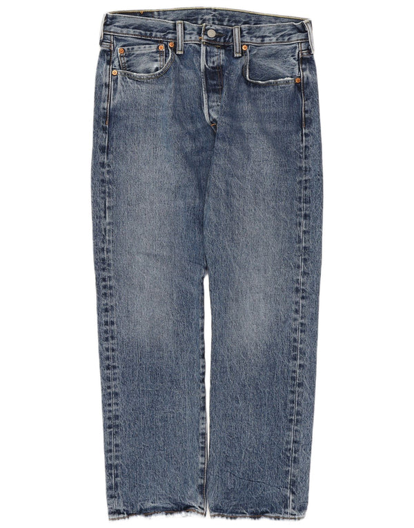 LEVI'S Herre 501 Straight Jeans W33 L30 Blå Bomuld