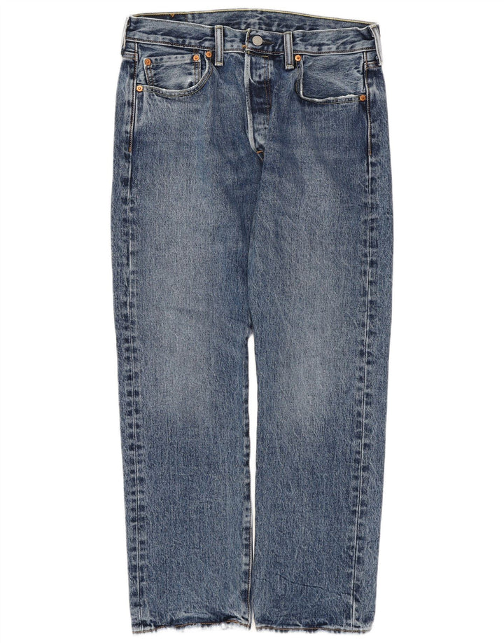 LEVI'S Herre 501 Straight Jeans W33 L30 Blå Bomuld