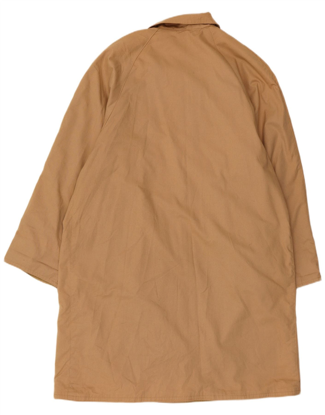 Vintage Herre Loose Fit Trench Coat Lille Beige Bomuld