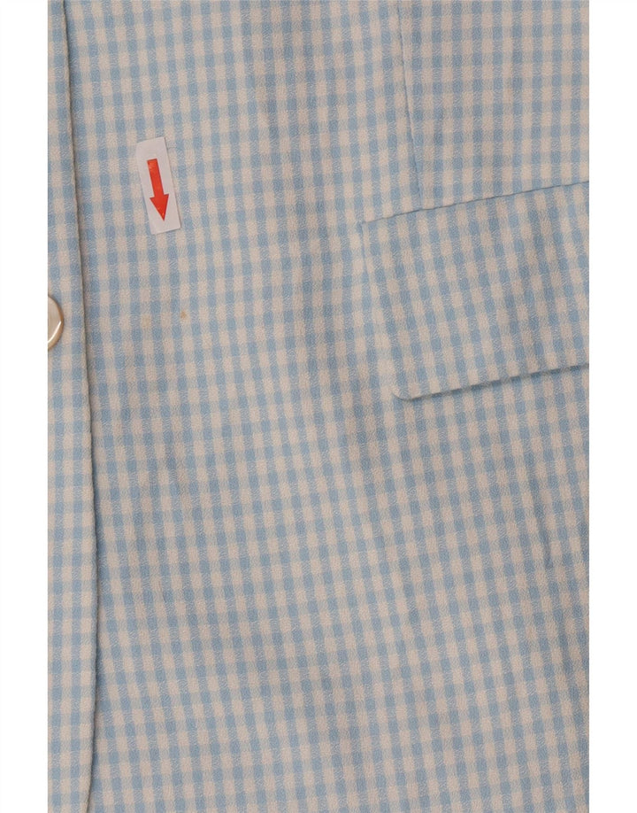 Vintage Kvinders 3-knap 2-delt sæt IT 46 Large Blue Gingham Viscose