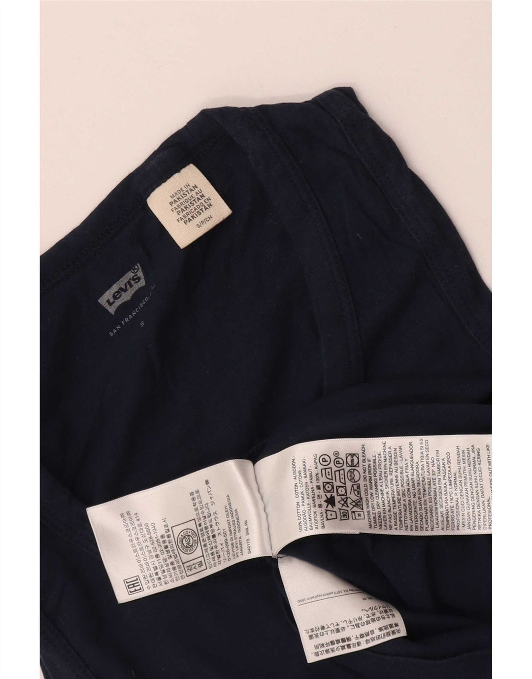 Levi's Damevest Top UK 10 Small Navy Blue Bomuld