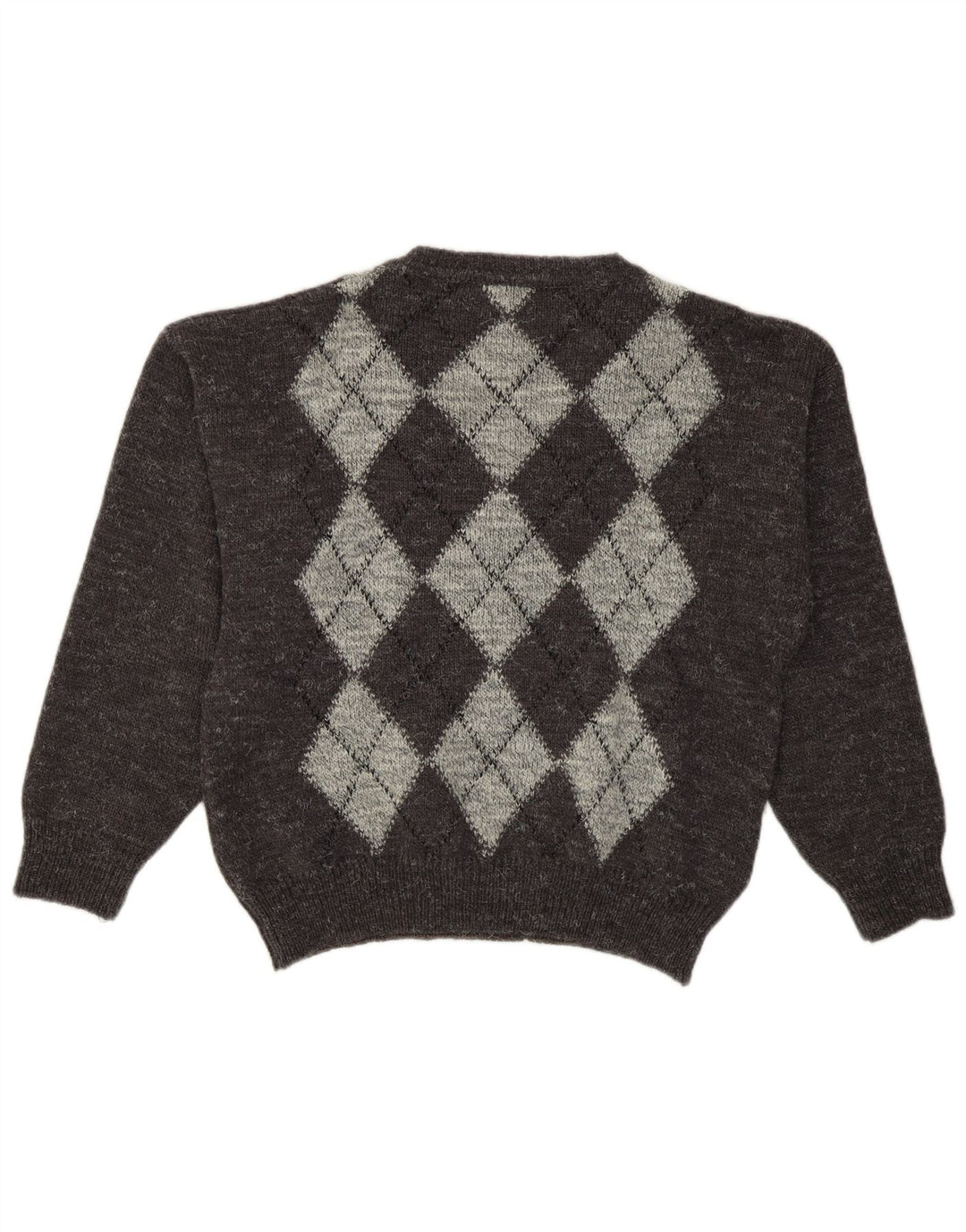 Jack Stone Herre V-hals sweater IT 48 Medium Grey Argyle/Diamond