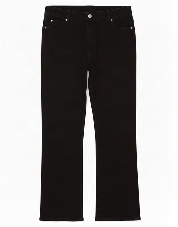 Marks & Spencer Dame Bootcut Jeans UK 18 XL W36 L30 Sort Bomuld
