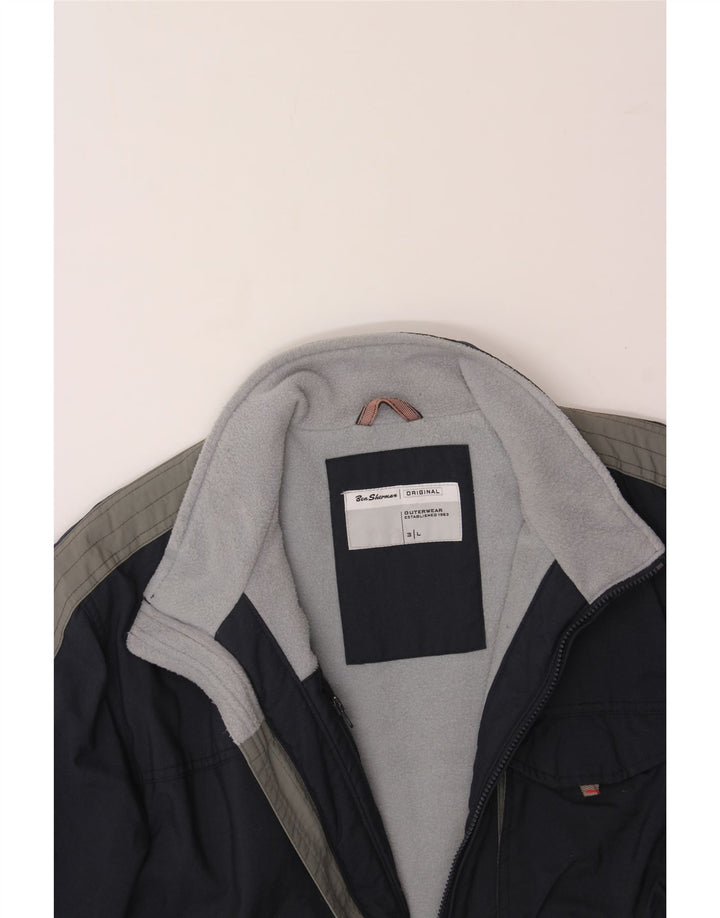 BEN SHERMAN Herre vindjakke UK 40 Large Navy Blue Colourblock