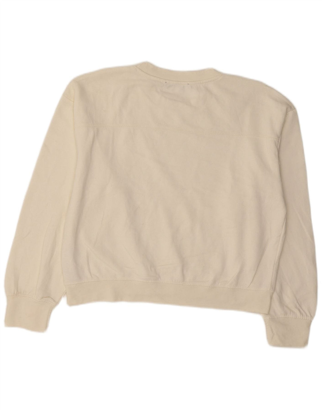 Zara Dame Sweatshirt Jumper UK 14 Medium White Polyester