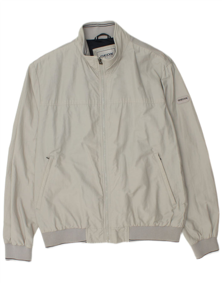 Geox Herre Respira Bomber Jacket UK 46 3XL Grå Bomuld