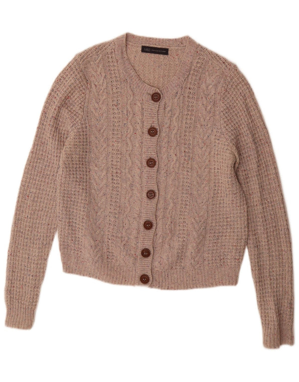 Marks & Spencer Dame Cardigan Sweater UK 14 Large Grey Flecked Wool
