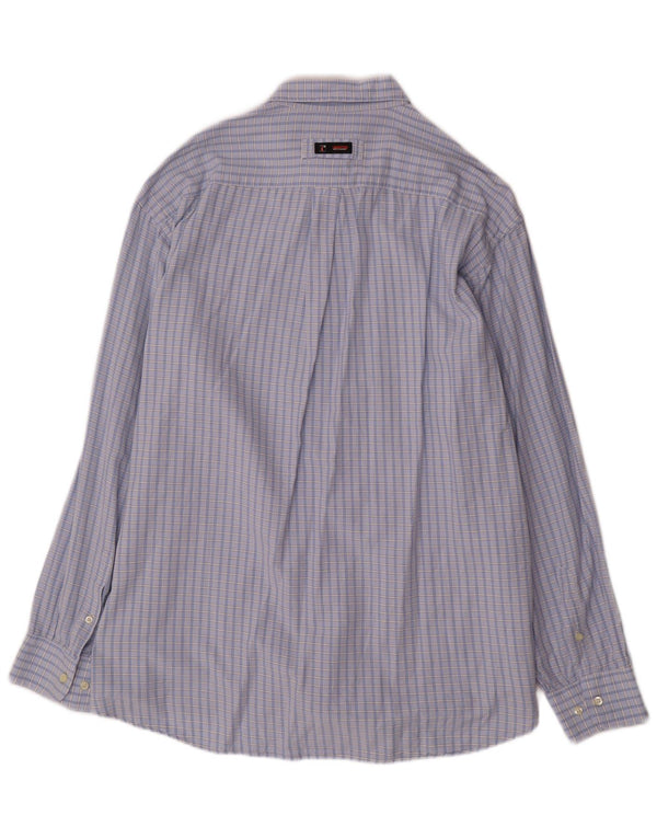 Vintage herreskjorte 2XL blå ternet bomuld