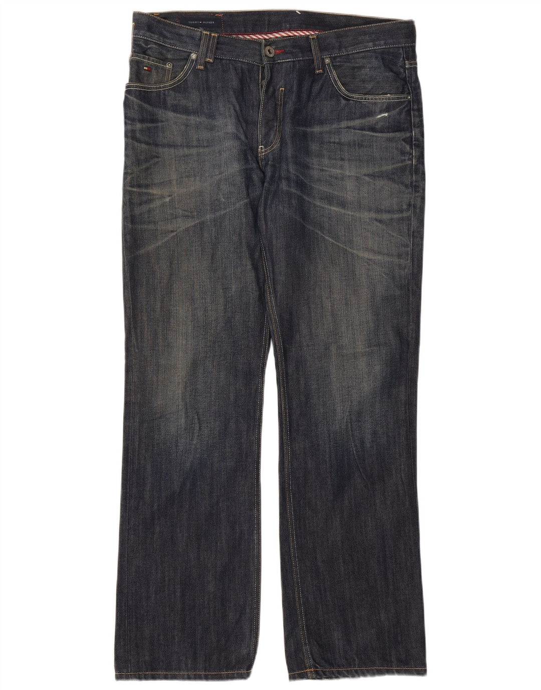 Tommy Hilfiger Herre Straight Jeans W36 L32 Blå Bomuld