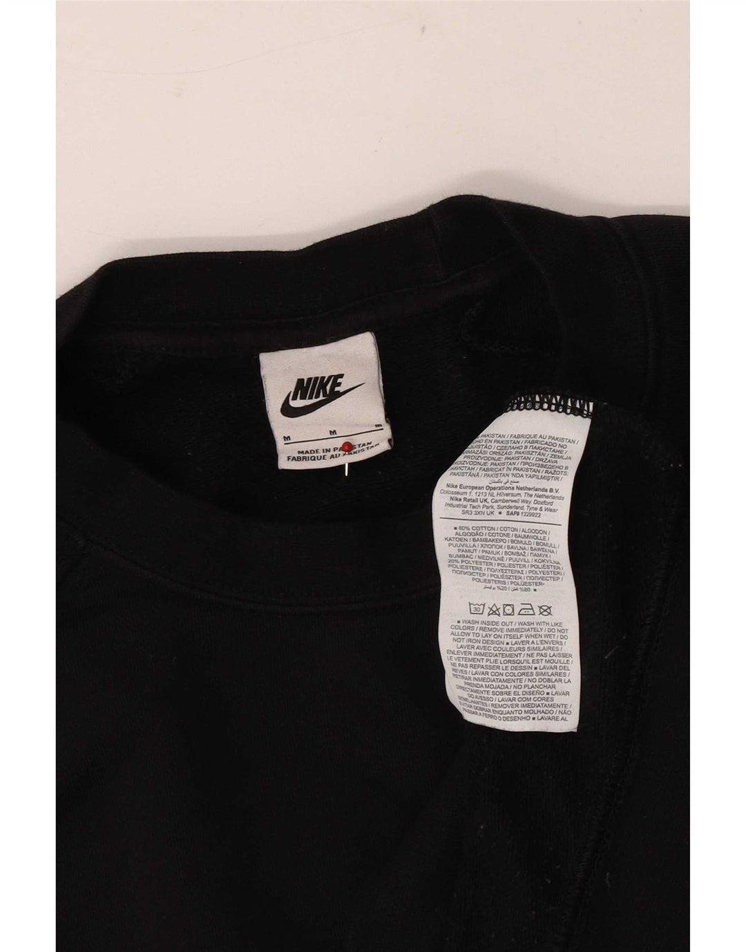 Nike Dame Loose Fit Sweatshirt Jumper UK 14 Medium Sort Bomuld