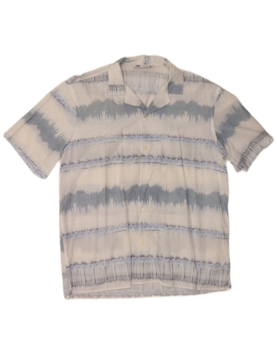 ZARA kortærmet herreskjorte XL blå stribet bomuld