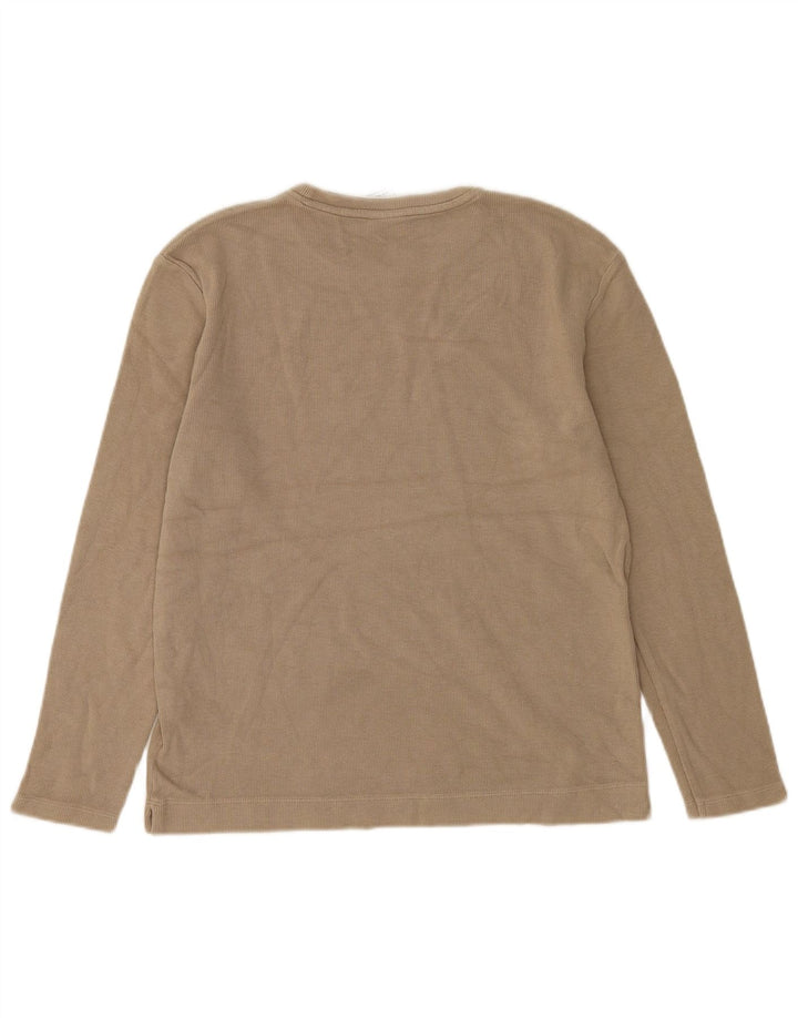 Zara Herre Top Langærmet Medium Brun Bomuld