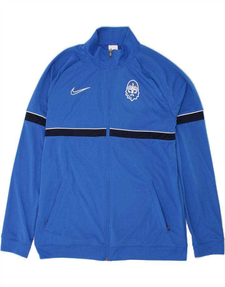 NIKE Mens Dri Fit Graphic Tracksuit Top Jacket XL Blue Polyester Vintage Nike and Second-Hand Nike from Messina Hembry 