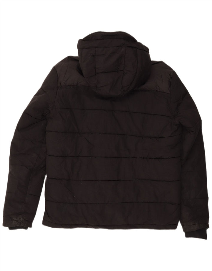 JACK & JONES Herre hættepolstret jakke UK 40 Stor sort nylon