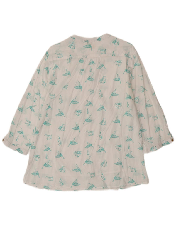 Mountain Warehouse Dame 3/4-ærmet Tunika Top UK 18 XL Hvid Animal Print