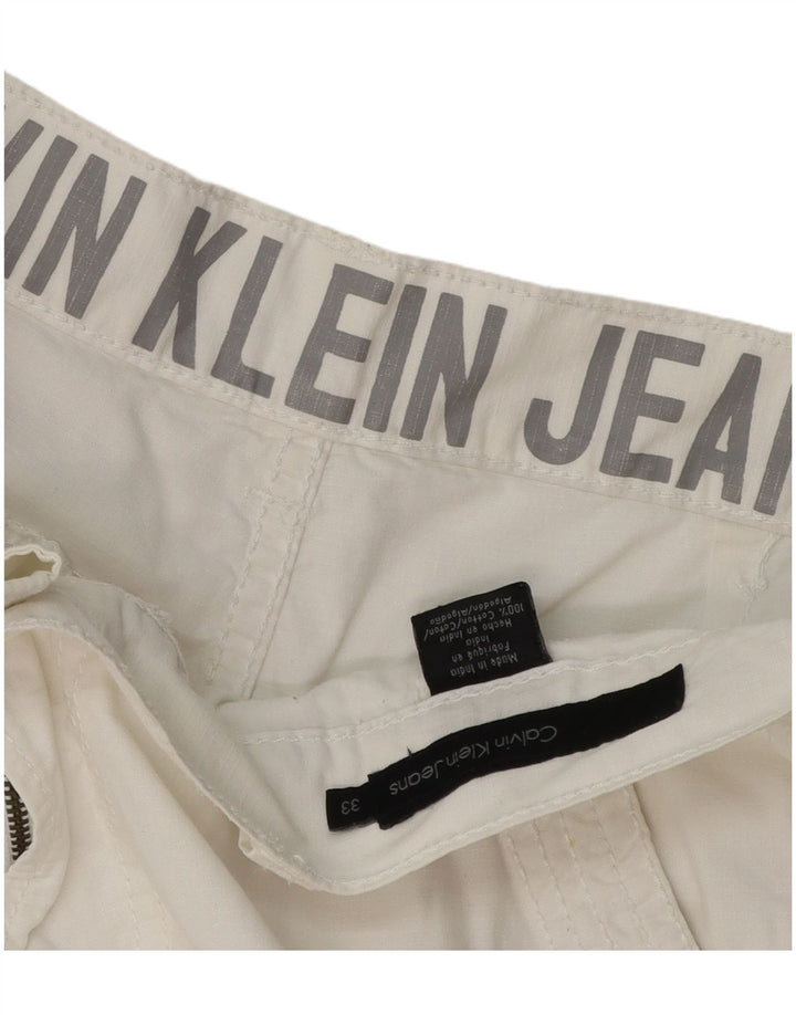 Calvin Klein Herre Cargo Shorts W33 Medium White Bomuld