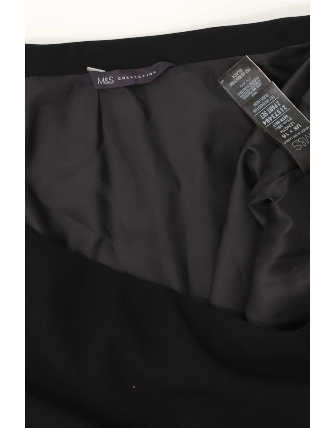 Marks & Spencer A-line nederdel til kvinder UK 16 Large W34 Black