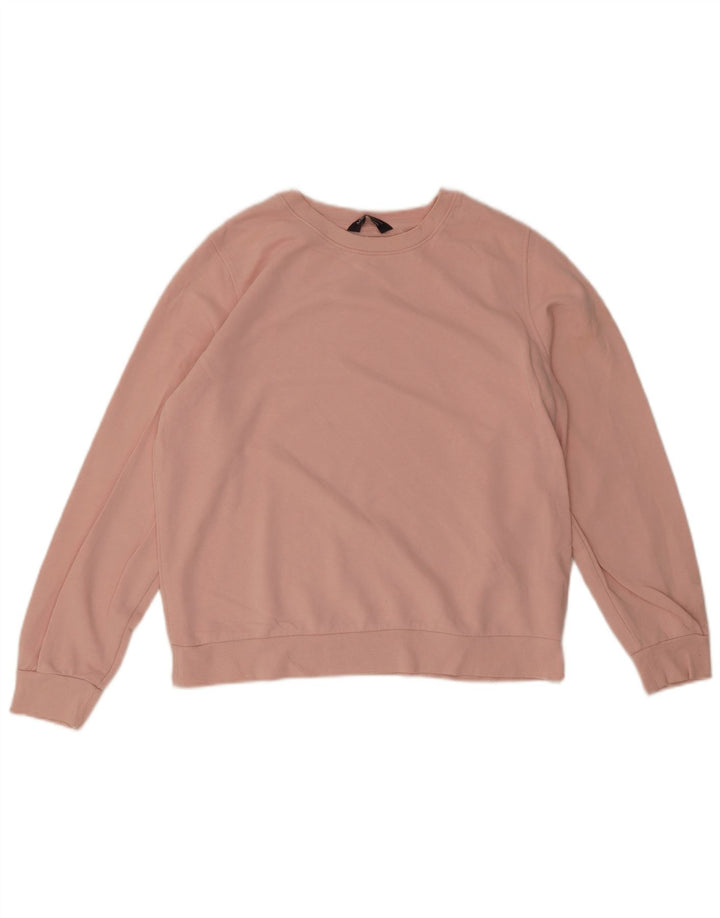 Marks & Spencer Dame Sweatshirt Jumper UK 14 Large Pink Bomuld