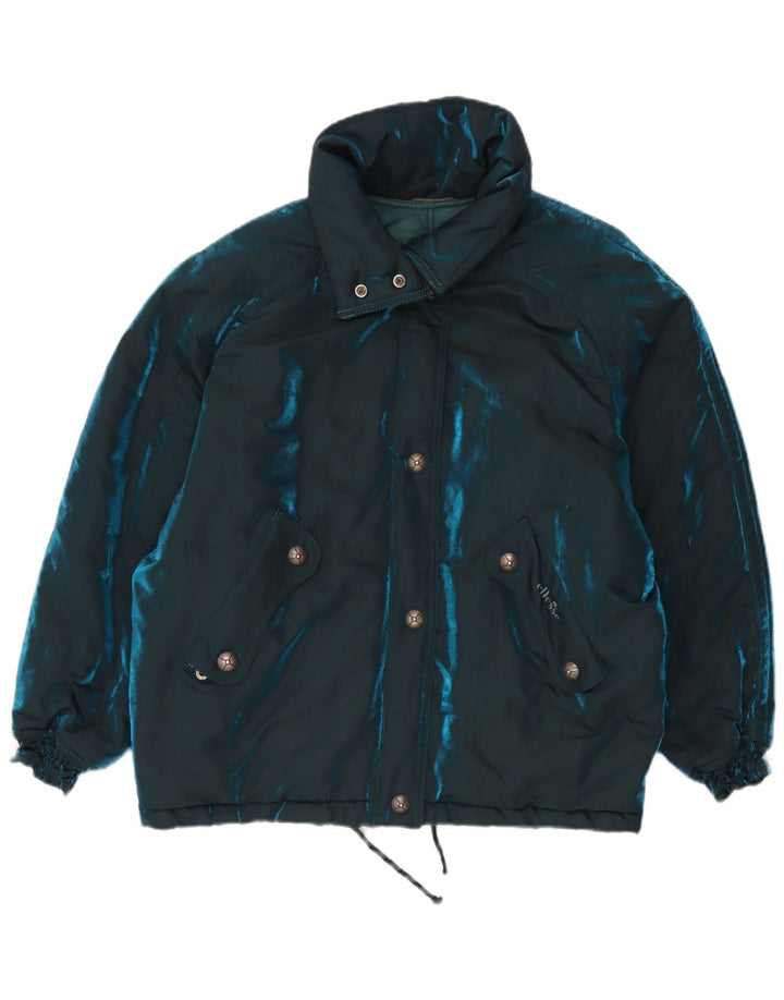 Ellesse Dame Hætte Oversized Polstret Jakke IT 42 Medium Navy Blue